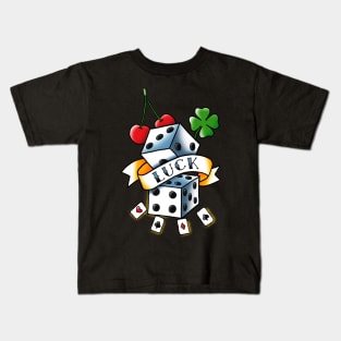 old tattoos, good wishes, LUCK Kids T-Shirt